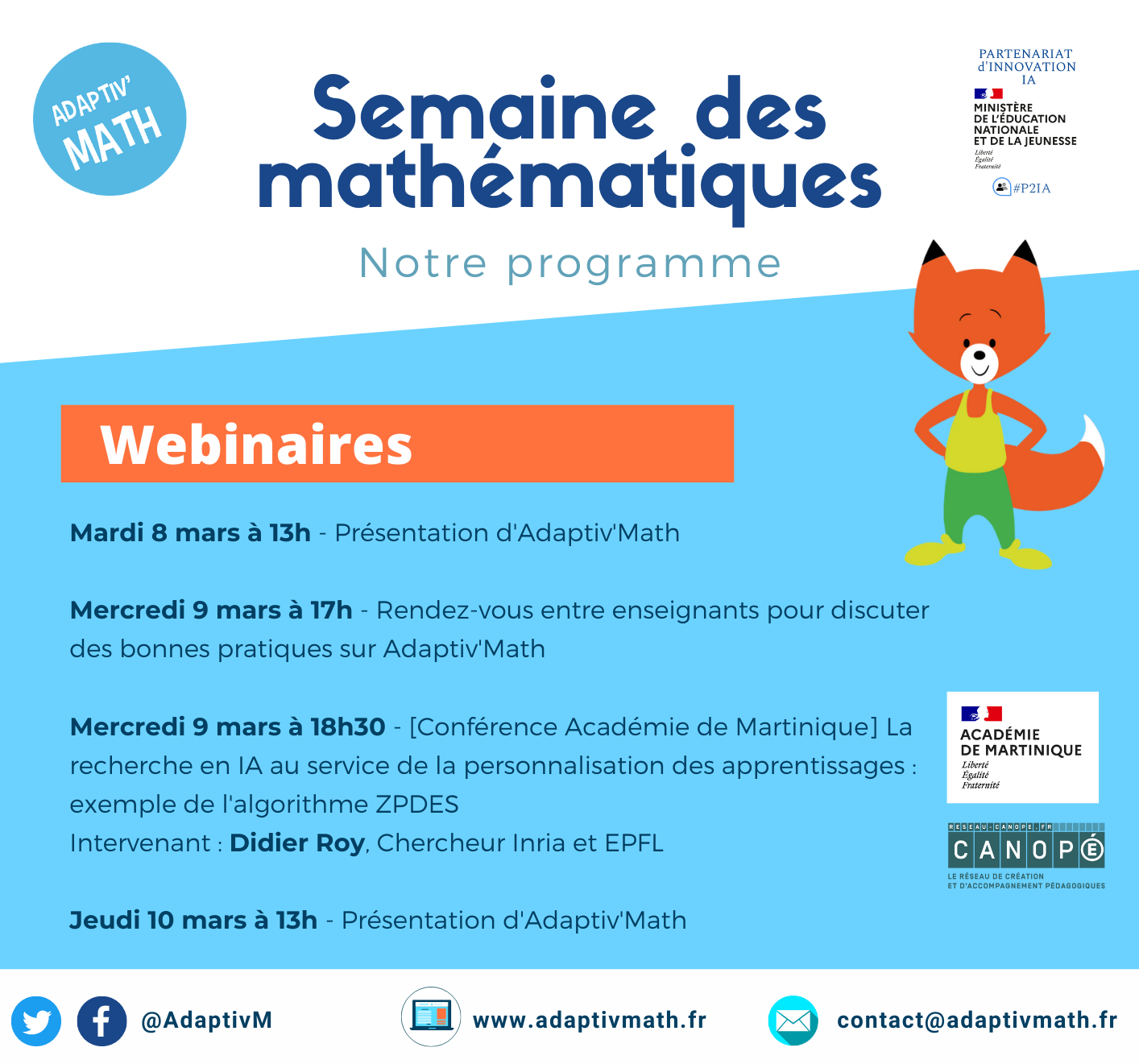 Programme Adaptiv'Math pour la semaine des maths 2022